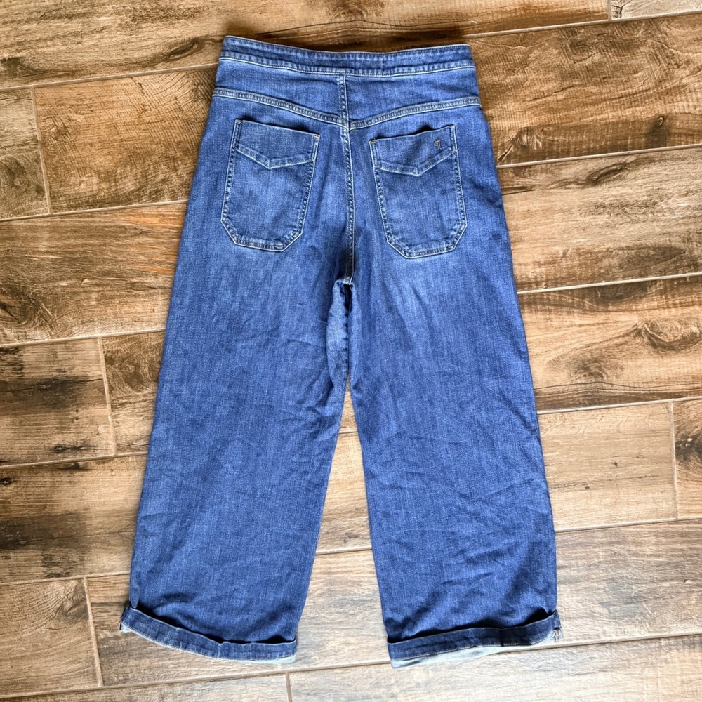 Anthropologie Pilcro Emory Pleated High-Rise Cuffed Wide-Leg Jeans, Blue, 29 - Picture 7 of 12